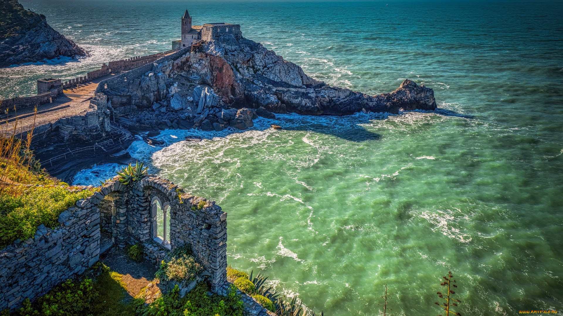 the church of san pietro, portovenere, liguria, , -  ,  ,  , the, church, of, san, pietro